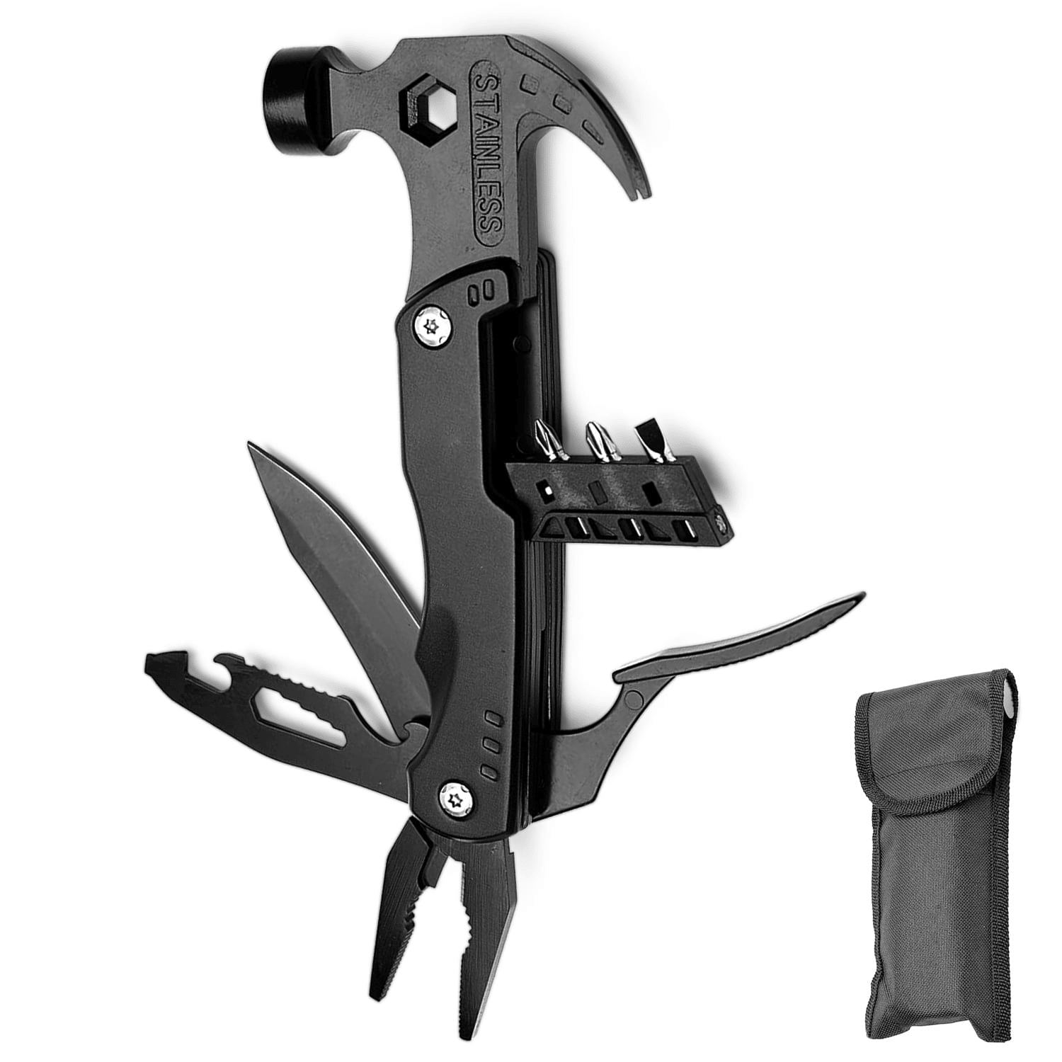 12-in-1 Multitool Camping Hammer Portable Survival Tool