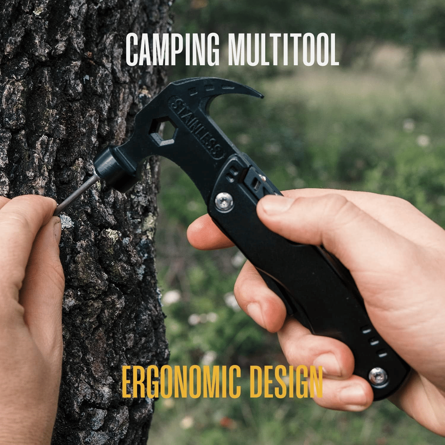 12-in-1 Multitool Camping Hammer Portable Survival Tool
