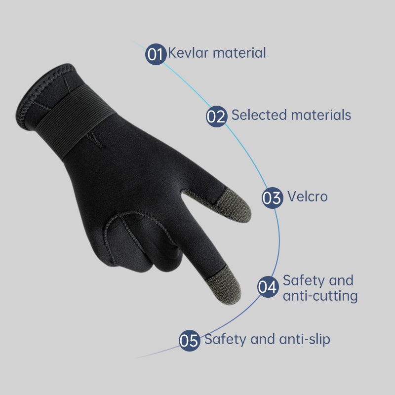 3/5mm Kevlar Diving Gloves Scratch Proof Spearfishing