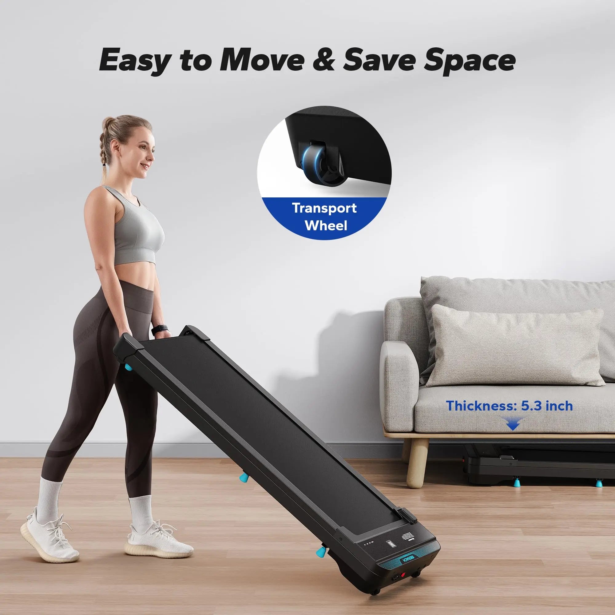MERACH Walking Pad – Compact Quiet Under-Desk Treadmill