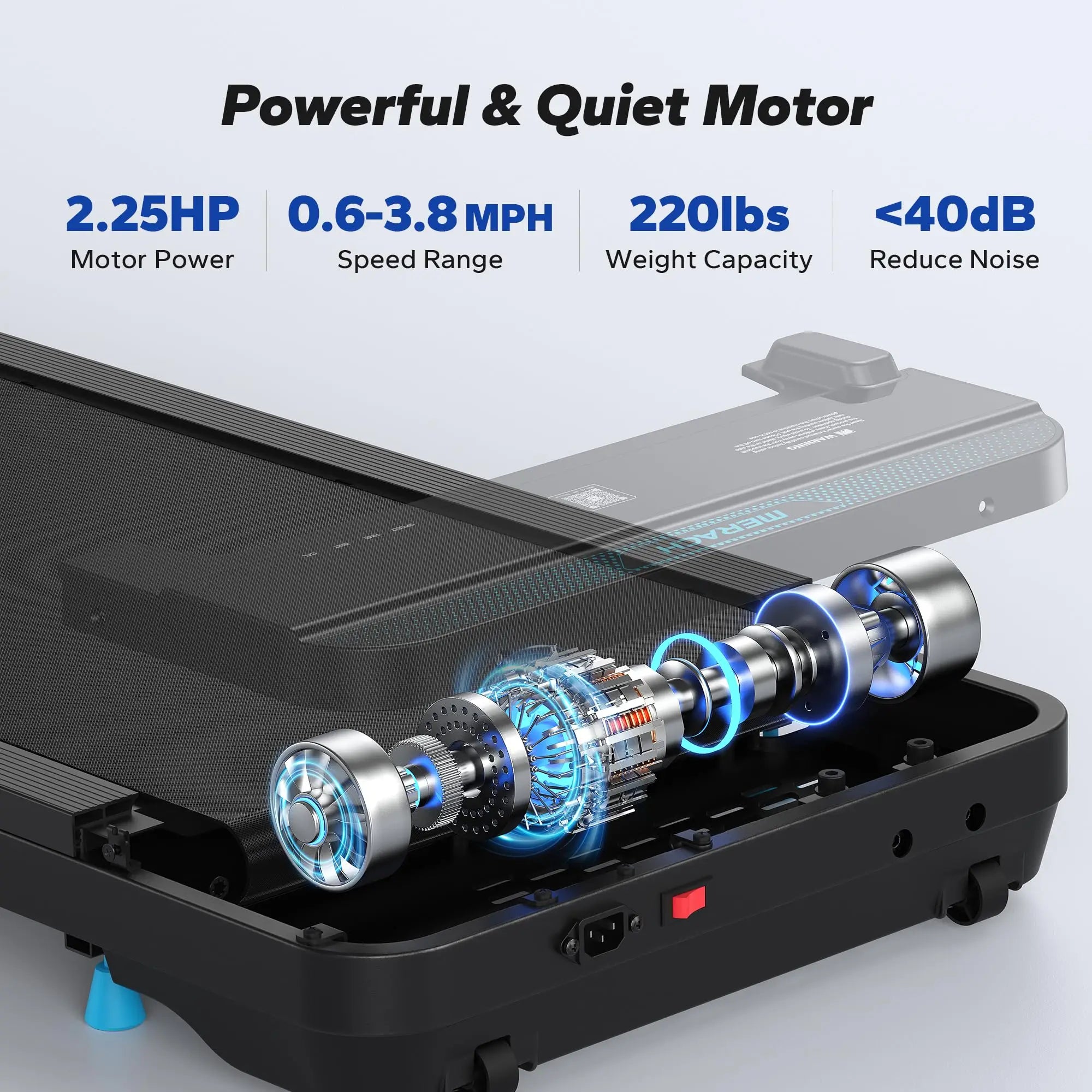 MERACH Walking Pad – Compact Quiet Under-Desk Treadmill