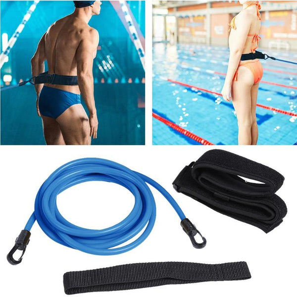 Adjustable Swim Training Resistance Belt Safety Rope