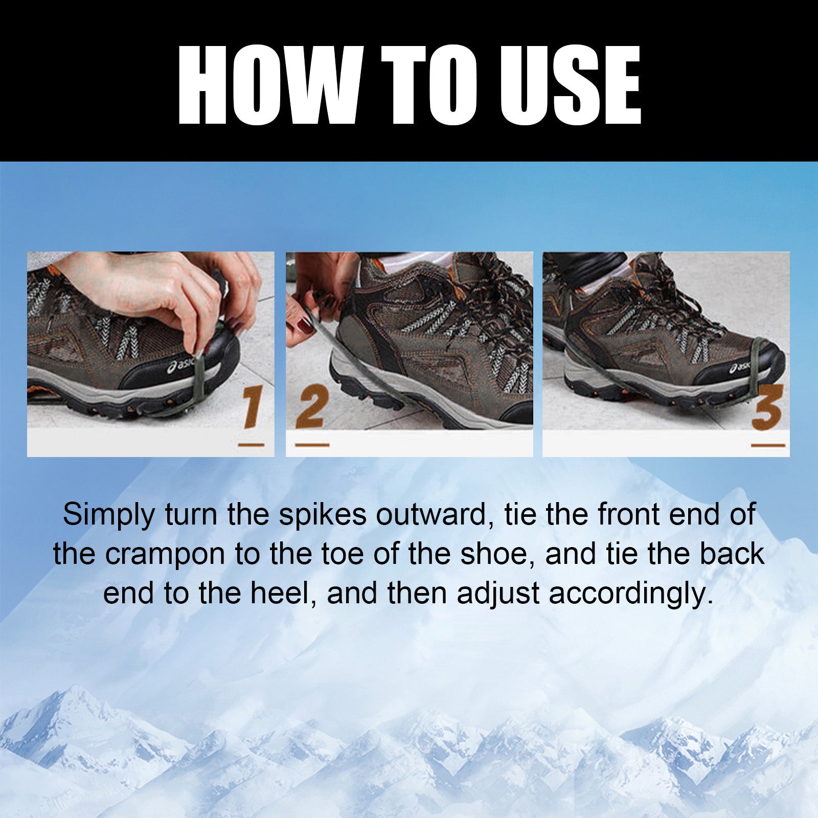 Universal Non-Slip Crampon Snowshoe Mountaineering Shoe Cover