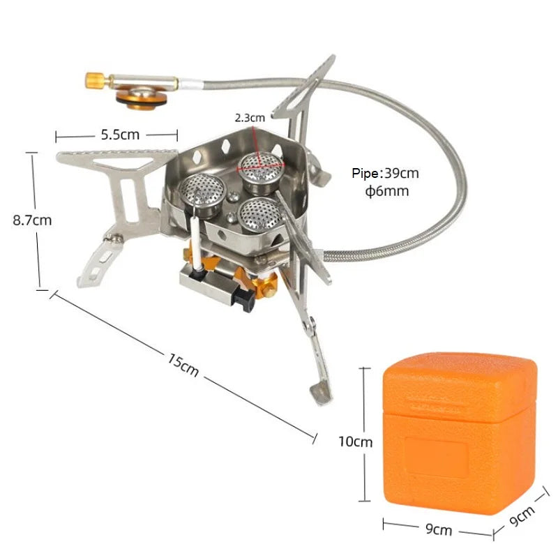 Portable 3-Head Outdoor Camping Gas Stove