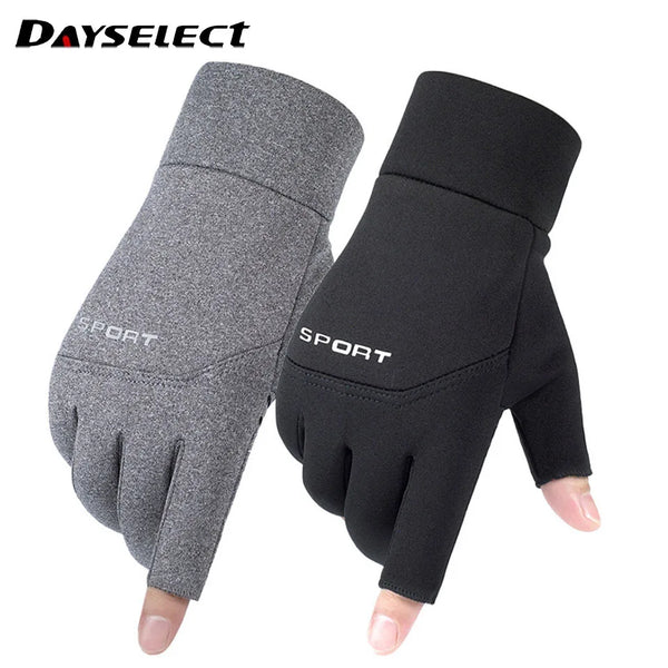 1 Pair Half-Finger Winter Sports Gloves