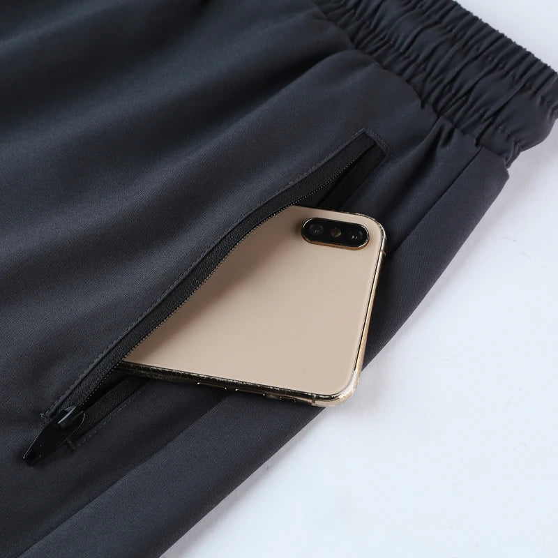 Men Sport 2 In 1 Cropped Pants Compression Running Pants