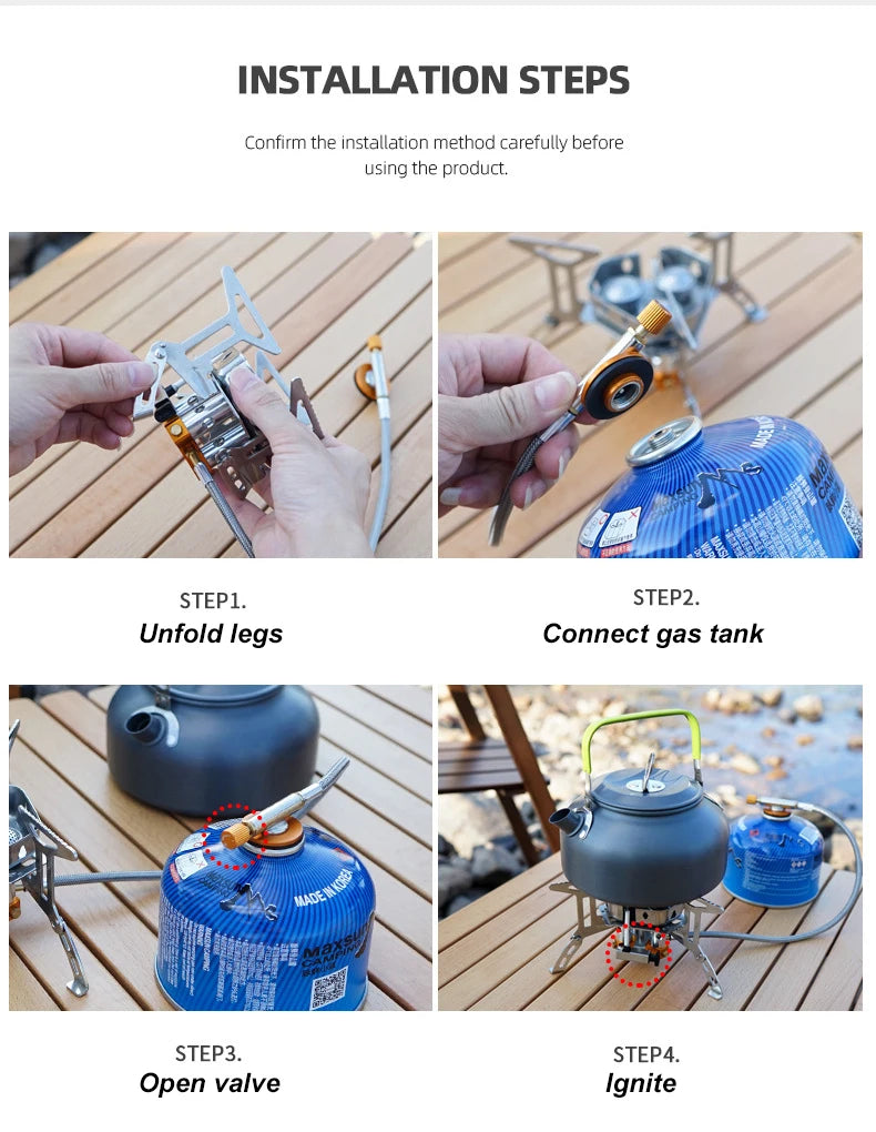 Portable 3-Head Outdoor Camping Gas Stove