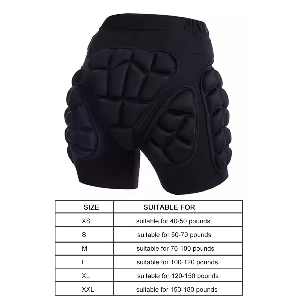 3D Padded Protective Shorts – Breathable EVA Winter Snowboard Guard