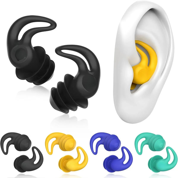 4 Pairs Reusable Silicone Swimming Earplugs