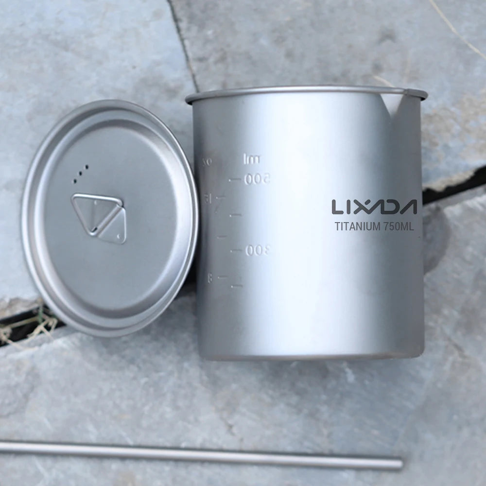 Ti Water Cup with Lid & Handle