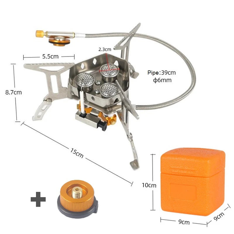 Portable 3-Head Outdoor Camping Gas Stove