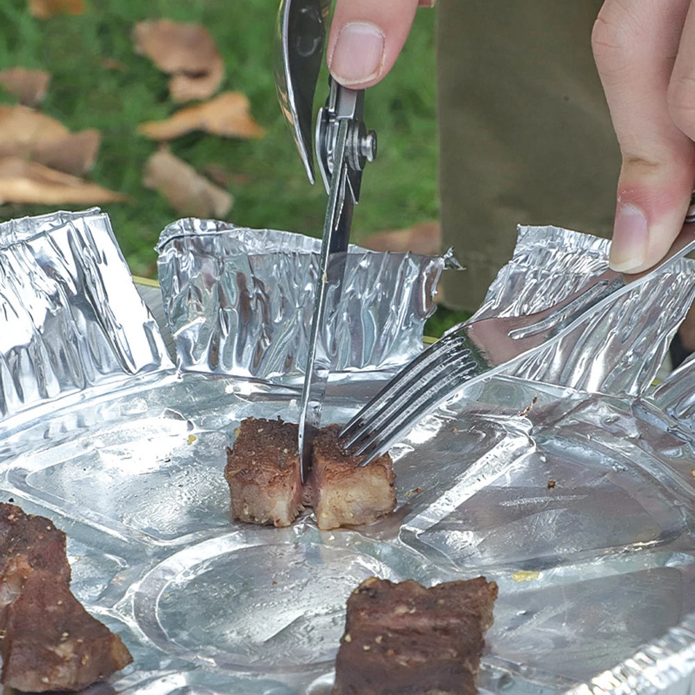 6-in-1 Multifunctional Camping Cutlery Set – Portable EDC Tool