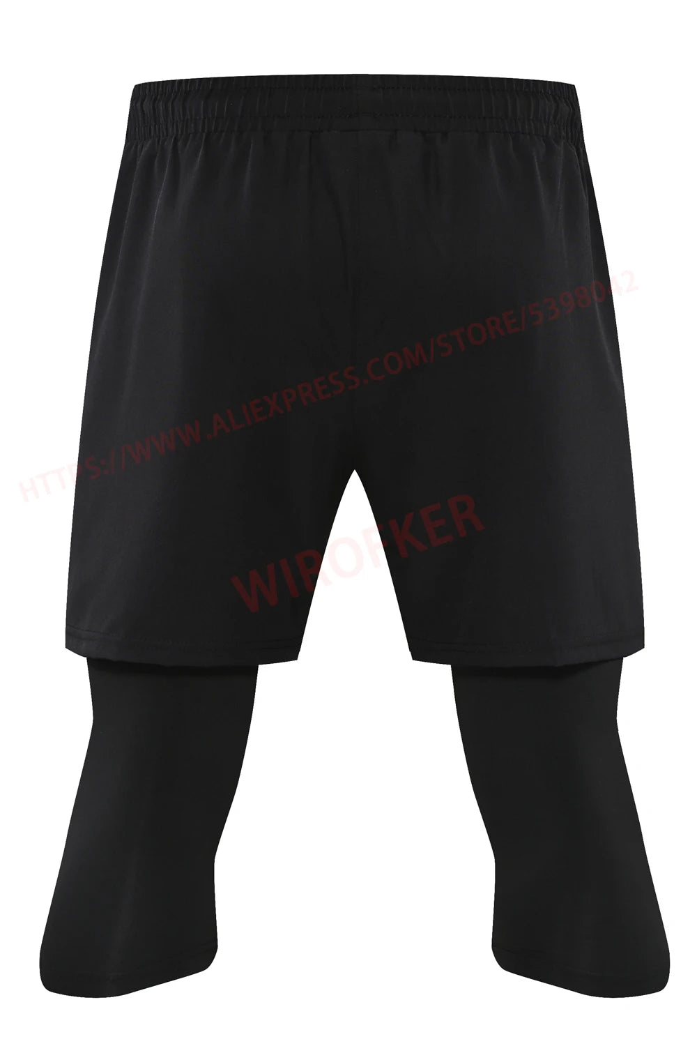 Men Sport 2 In 1 Cropped Pants Compression Running Pants