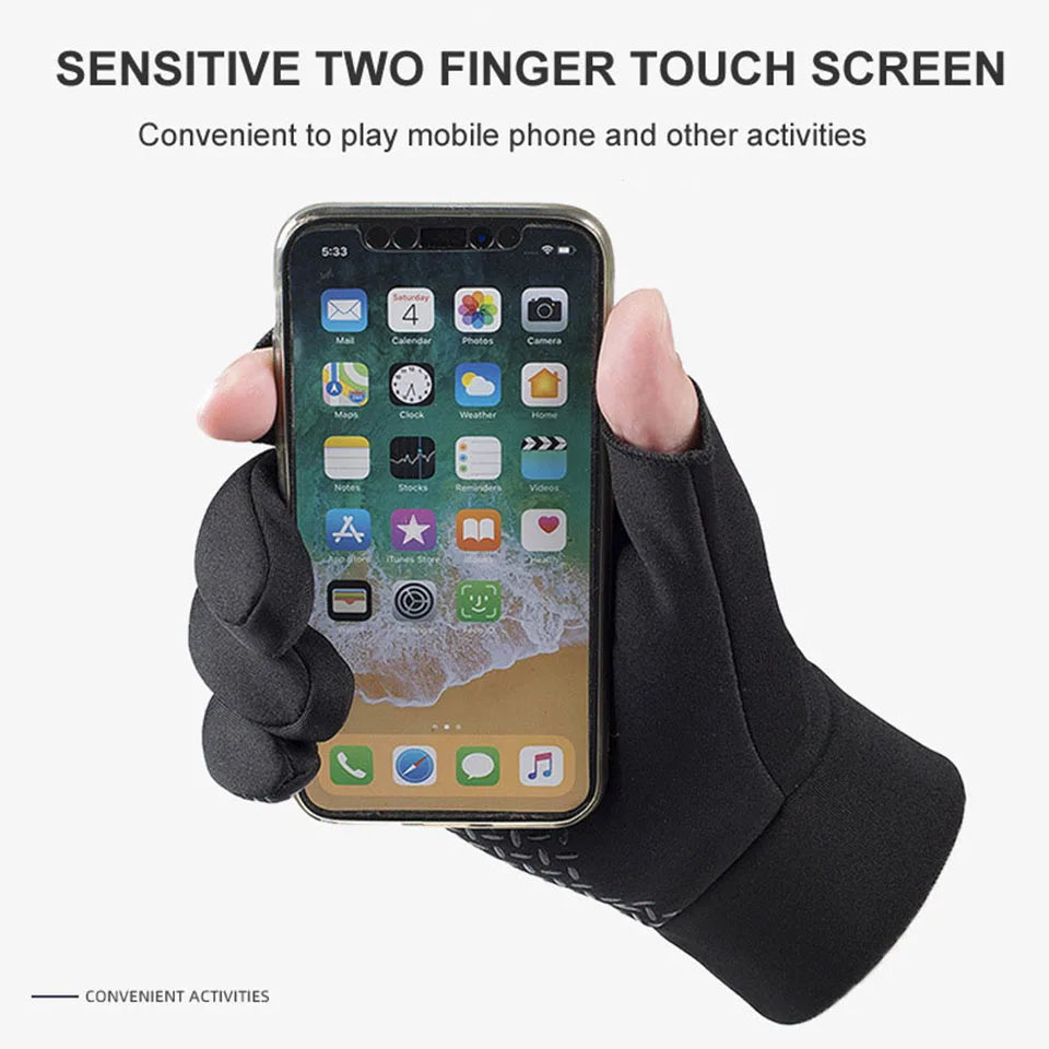 1 Pair Half-Finger Winter Sports Gloves