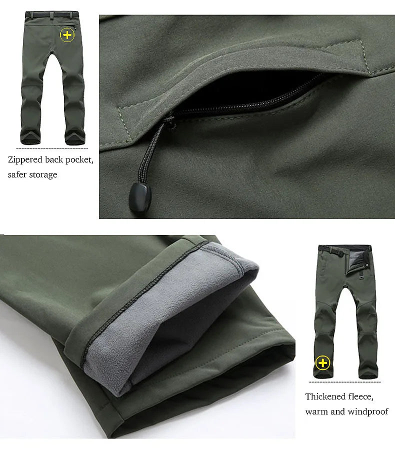 JNLN Men’s Winter Waterproof Fleece Hiking Pants