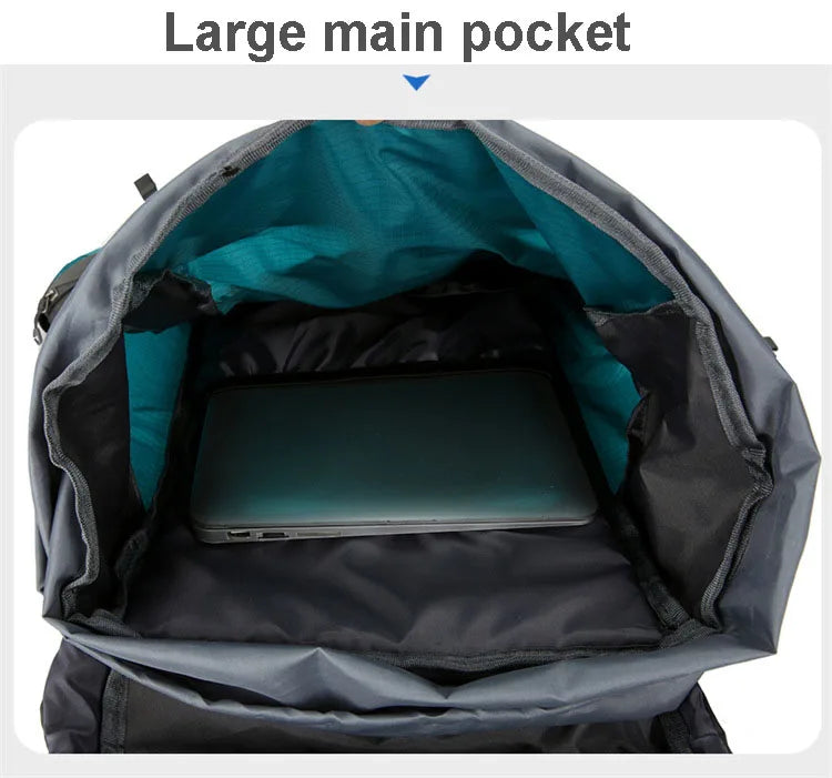 70L Nylon Camping Backpack with Rain Cover