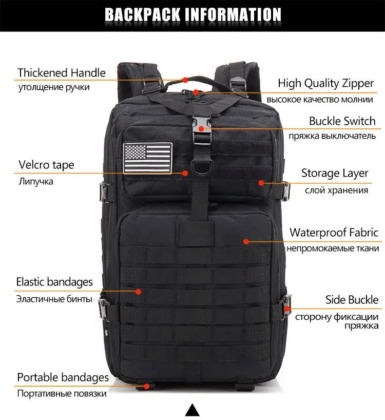 30L/50L Tactical Backpack for Men