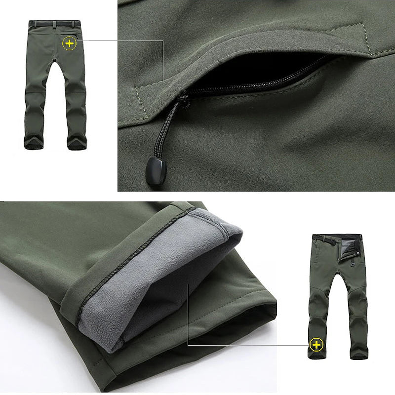JNLN Men’s Winter Waterproof Fleece Hiking Pants