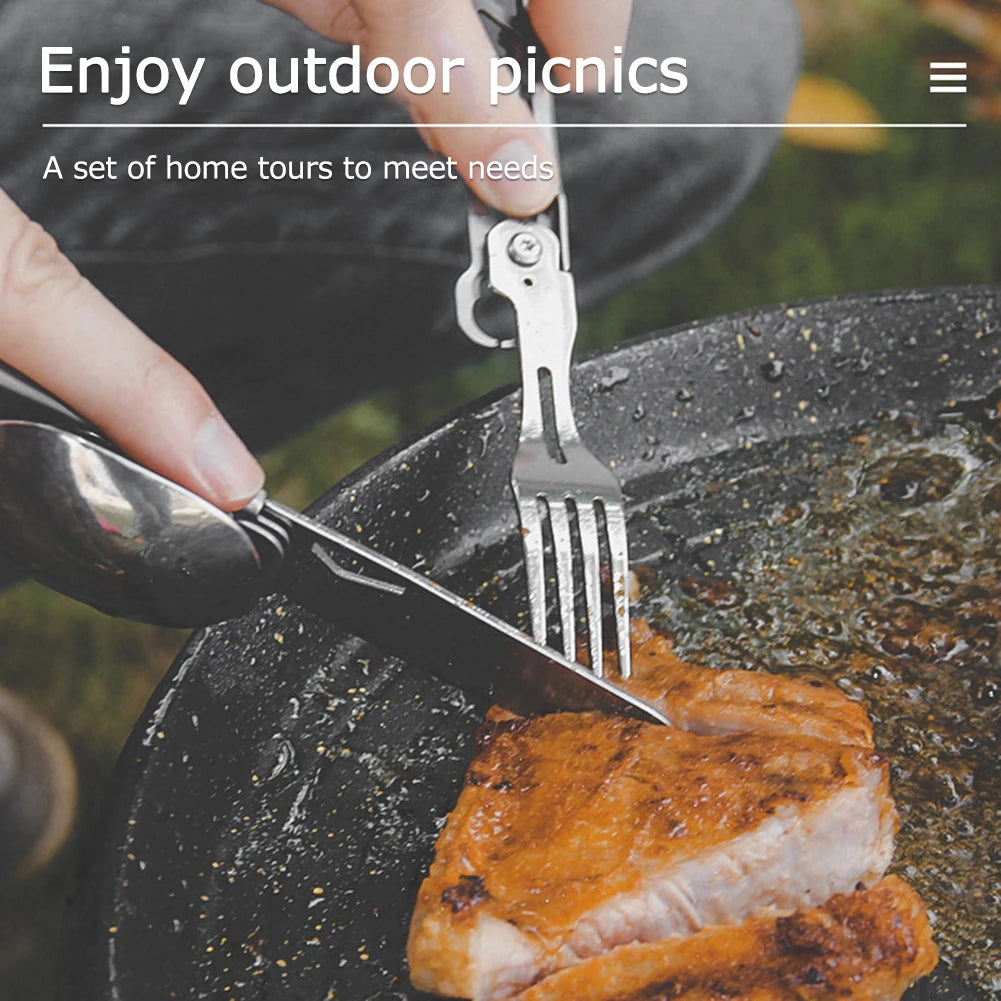 6-in-1 Multifunctional Camping Cutlery Set – Portable EDC Tool