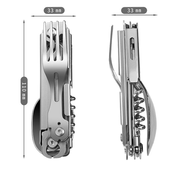 6-in-1 Multifunctional Camping Cutlery Set – Portable EDC Tool