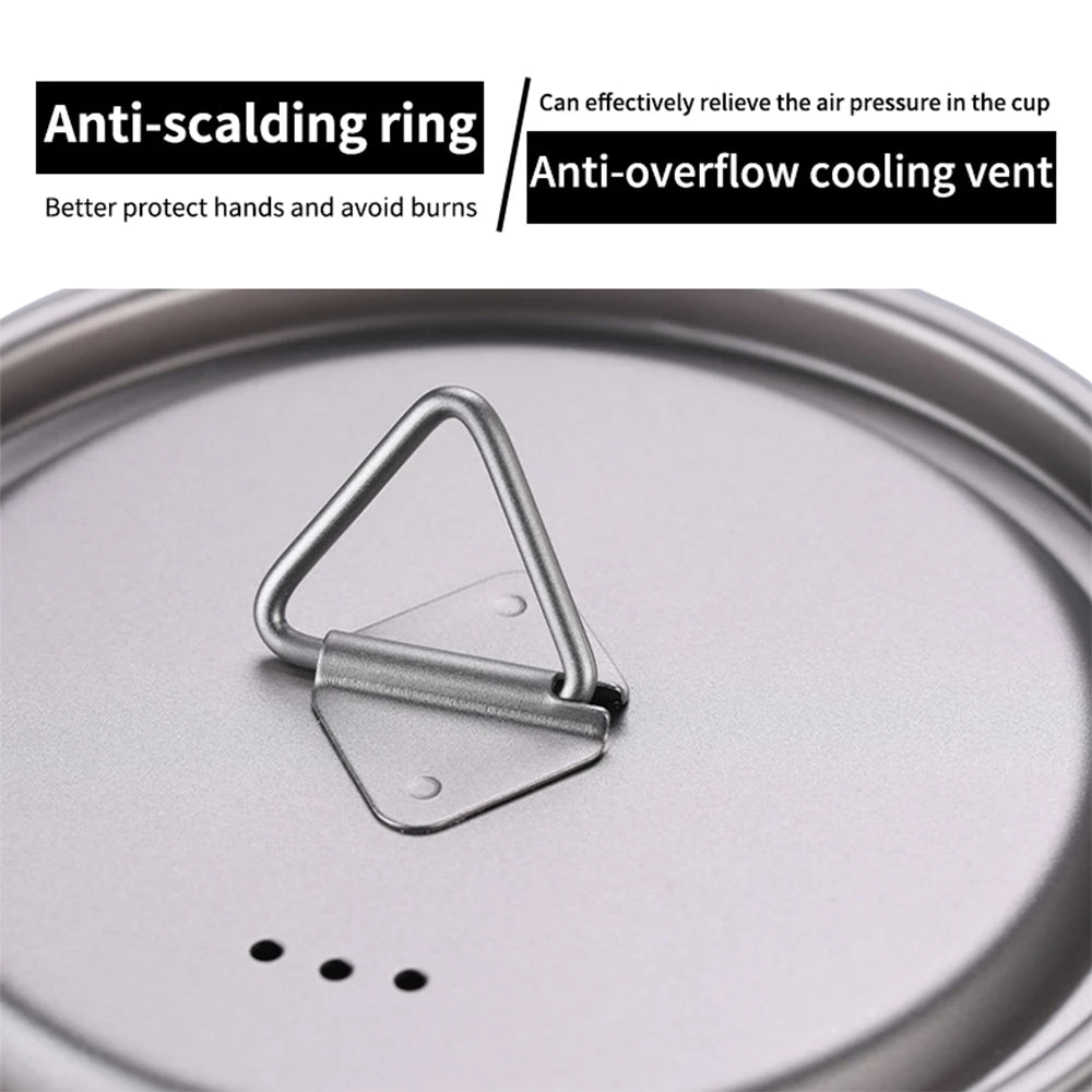 Ti Water Cup with Lid & Handle