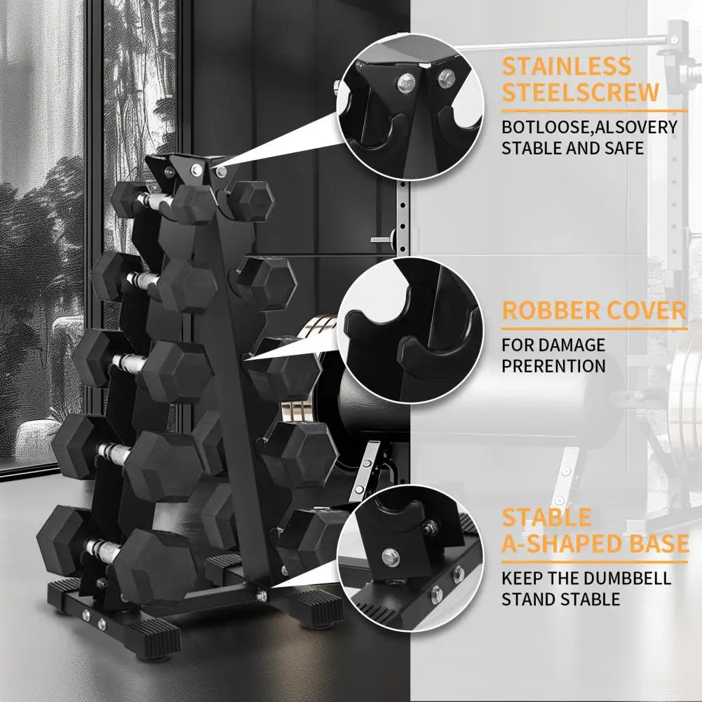5-Tier Dumbbell Rack – Home Gym Weight Storage Stand