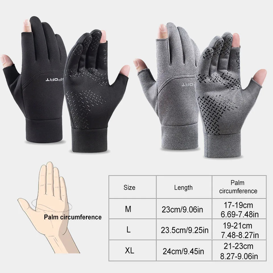 1 Pair Half-Finger Winter Sports Gloves