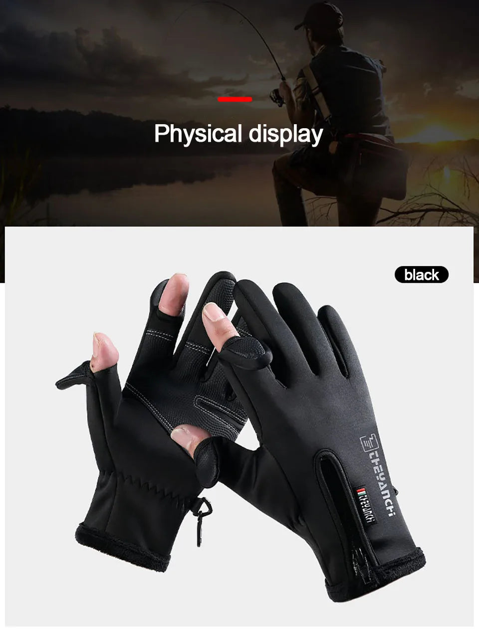 WALK FISH Winter Fishing & Outdoor Gloves