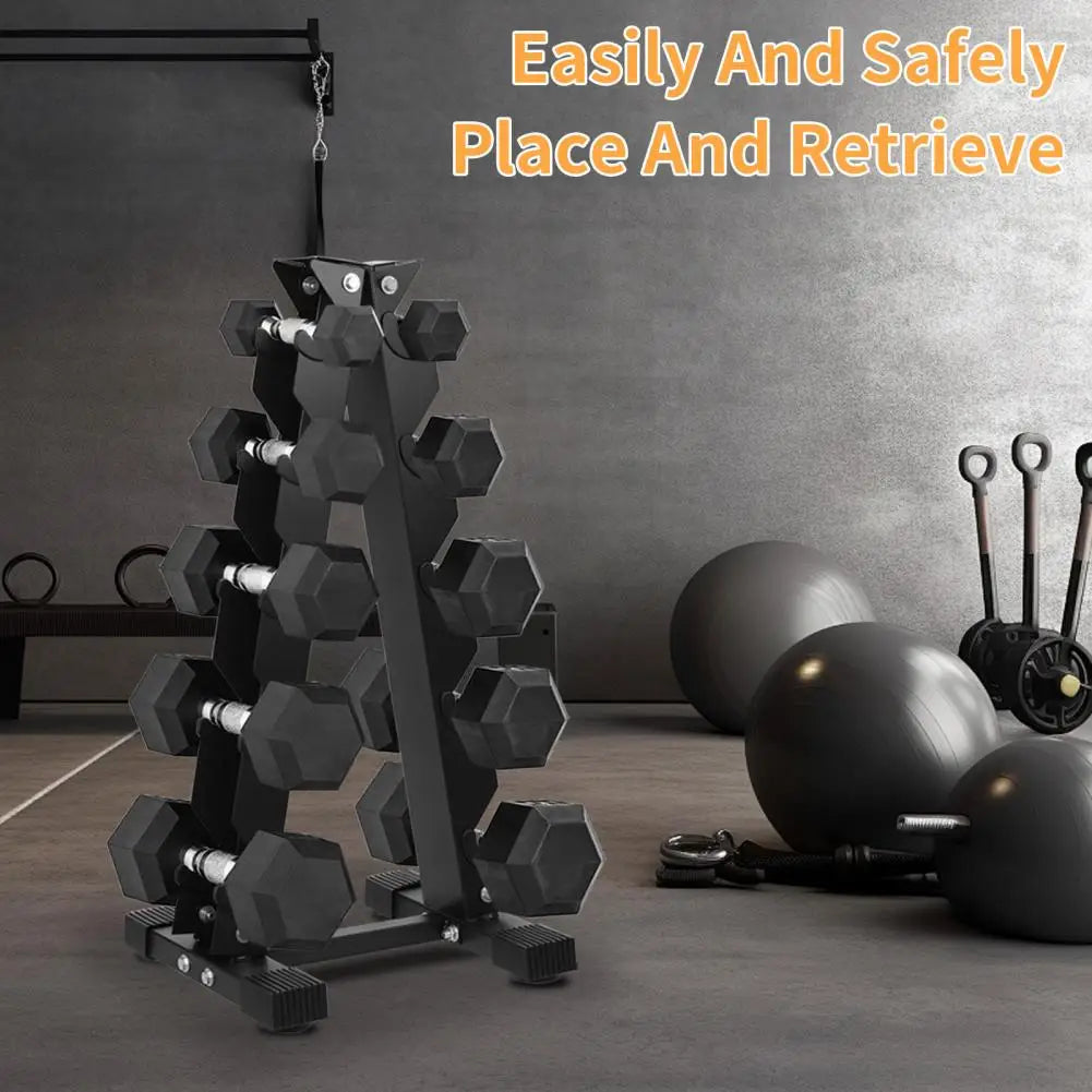 5-Tier Dumbbell Rack – Home Gym Weight Storage Stand