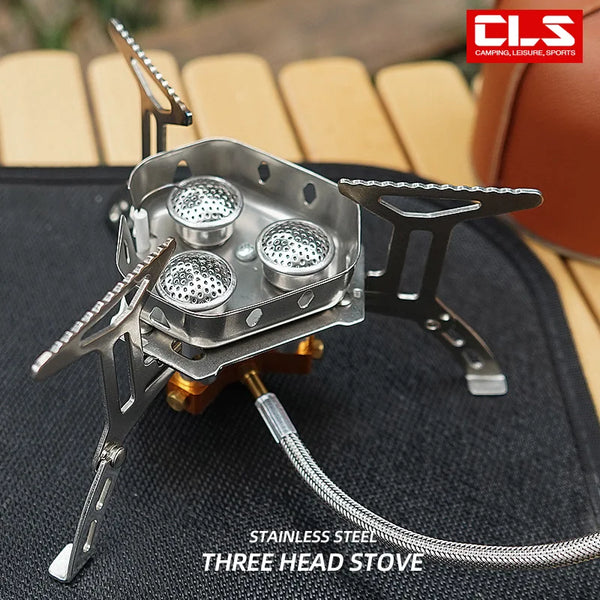 Portable 3-Head Outdoor Camping Gas Stove