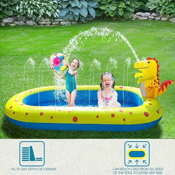 Cute Dinosaur Inflatable Splash Mat