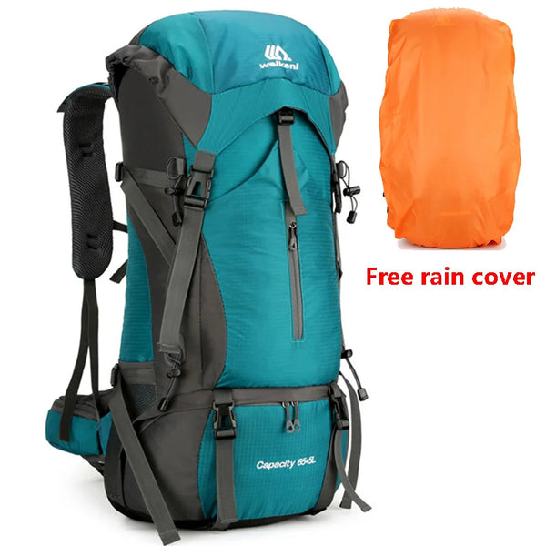 70L Nylon Camping Backpack with Rain Cover