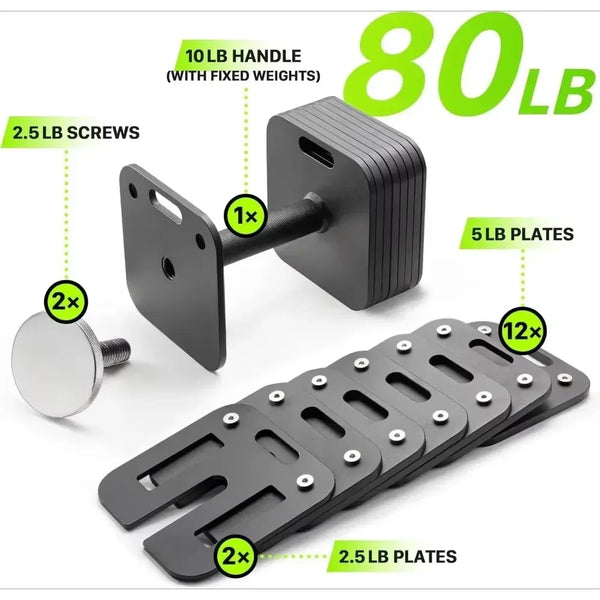 Adjustable Dumbbell Set 10-50lb