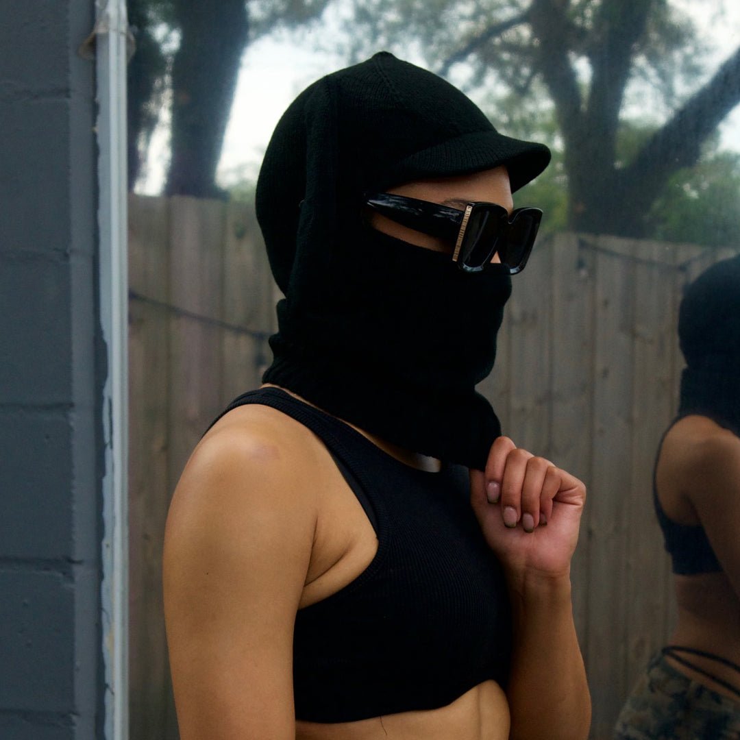 Black Brim 1-Hole Balaclava Streetwear Ski Mask